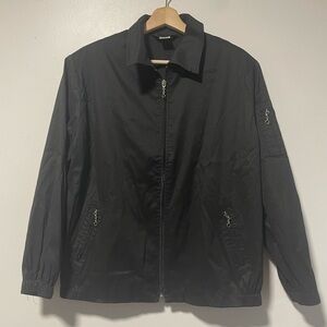 Alia Petites Black Zip-Up Bomber Style  Jacket Size 12P